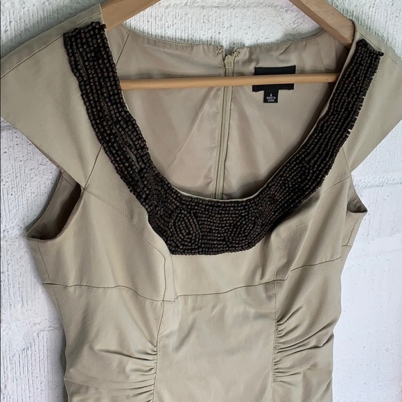 Adrianna Papell Beaded Fit & Flare Beaded Stretch Waist Cinch Dress sz 4 - Picture 3 of 7